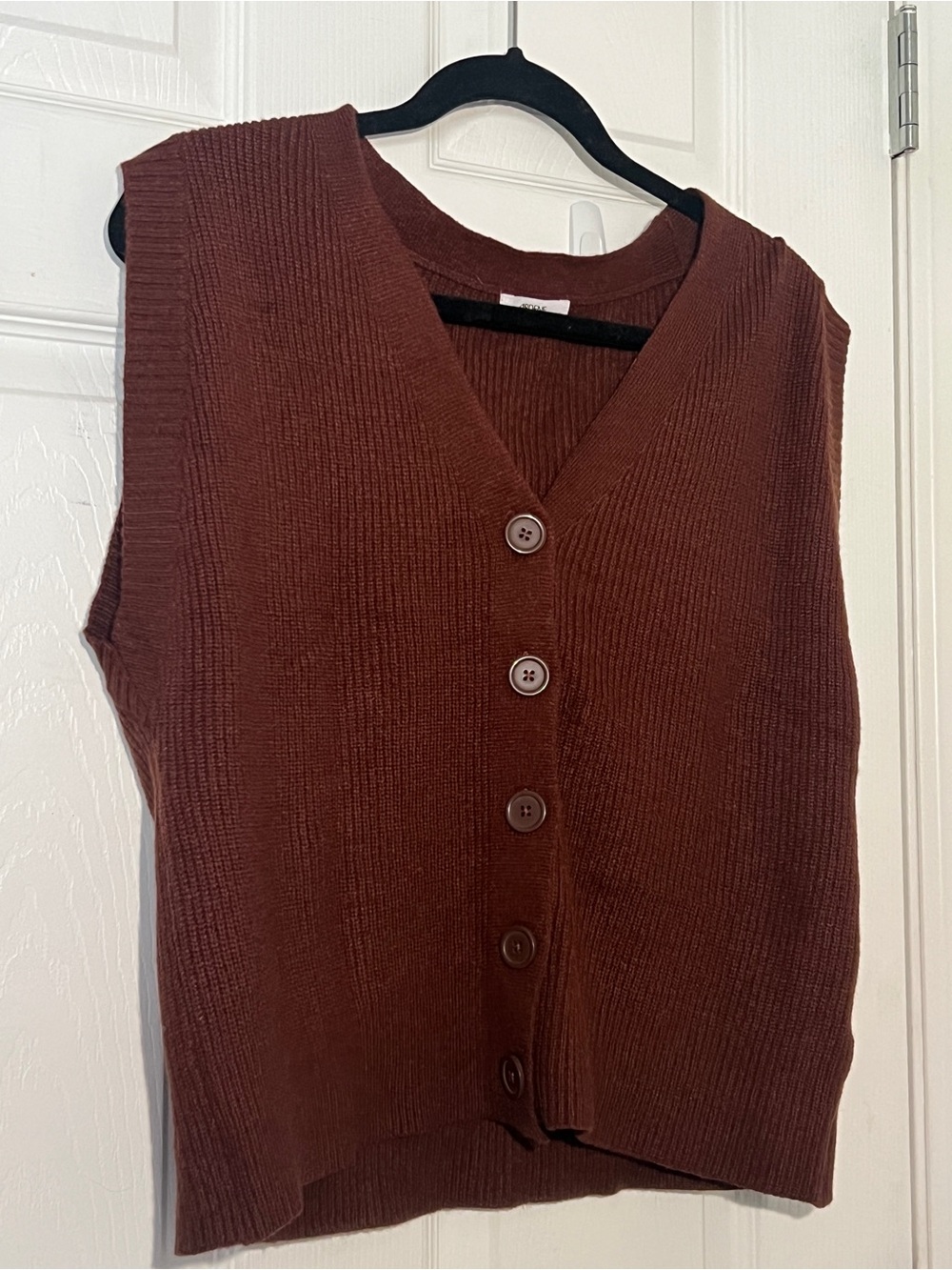 Ardene Chocolate Brown V-Neck Button-Up Sweater Vest
